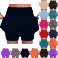thumbnail image 1 of Skorts for Women with Pockets High Waisted Tummy Control Skirts Plus Size Casual Summer Athletic Skort Navy 4XL, 1 of 9