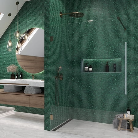 Skosh 11.6 in. x 11.6 in. Glossy Bottle Green Glass Mosaic Wall and Floor Tile (9.34 sq. ft./case) (10-pack)