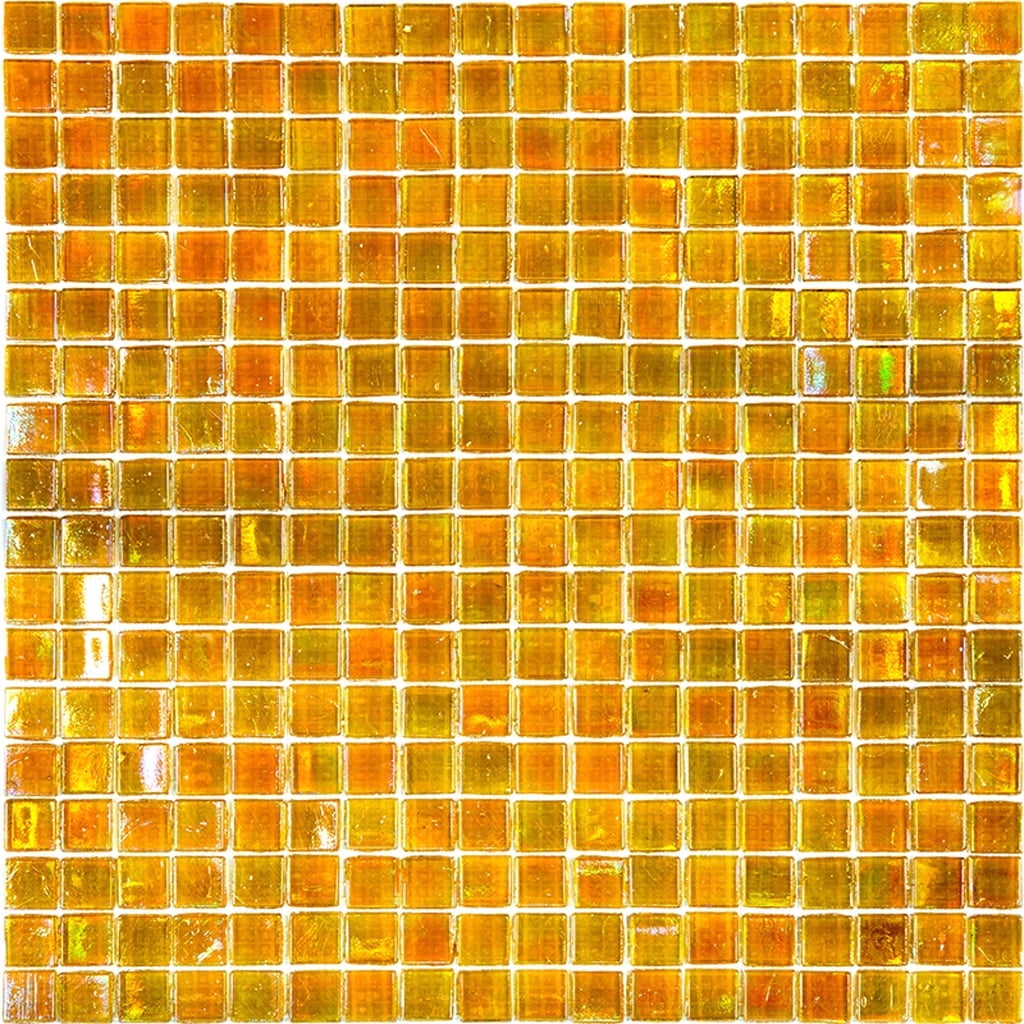 Skosh 11.6" x 11.6" Glossy Gold Beige Glass Mosaic Tile