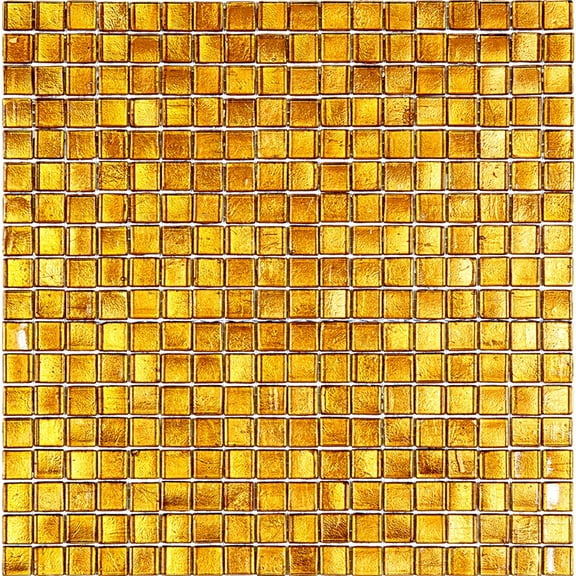 Skosh 11.6 in. x 11.6 in. Glossy Goldenrod Brown Glass Mosaic Wall and Floor Tile (18.69 sq. ft./case) (20-pack)