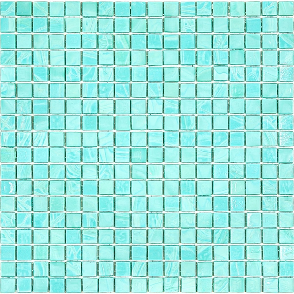 Mint Green Glass Mosaic Wall and Floor Tile, 11.6" x 11.6"