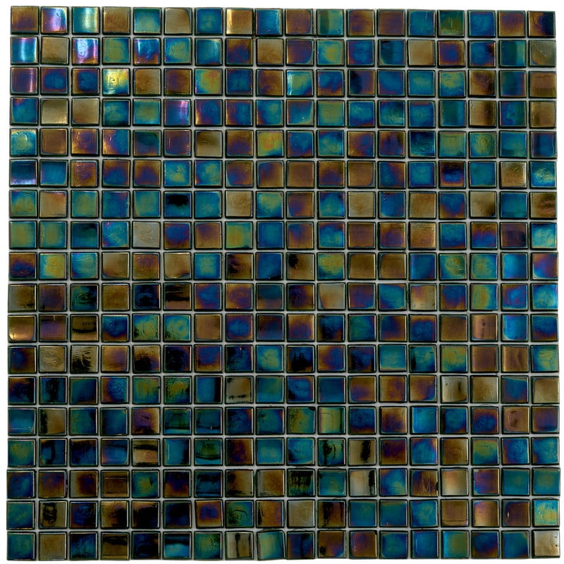 Skosh 11.6 in. x 11.6 in. Glossy Rainbow Green Glass Mosaic Wall and Floor Tile (18.69 sq. ft./case) (20-pack)