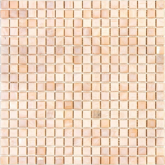 Skosh 11.6 in. x 11.6 in. Glossy Shimmer Beige Glass Mosaic Wall and Floor Tile (18.69 sq. ft./case) (20-pack)
