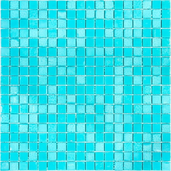 Skosh 11.6 in. x 11.6 in. Glossy Turqouise Green Glass Mosaic Wall and Floor Tile (18.69 sq. ft./case) (20-pack)