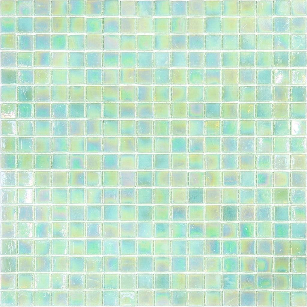 Ultramarine Green Iridescent Glass Mosaic Wall and Floor Tile