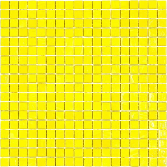 Skosh 11.6 in. x 11.6 in. Glossy Yellow Glass Mosaic Wall and Floor Tile (18.69 sq. ft./case) (20-pack)