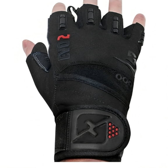 Skott Nemesis Stealth Evo2 Weightlifting Gloves with Integrated Wrist Wrap Support Double Stitching for Extra Durability - Large, Unisex