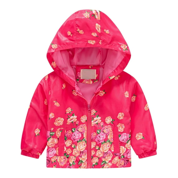 Skpabo Kids Jacket Fall Cartoon Dinosaur Zip Up Hooded Jackets Toddler Cute Long Sleeve Baby Boys Girls Windproof Coats Hoodie Hot Pink 3-4 Years