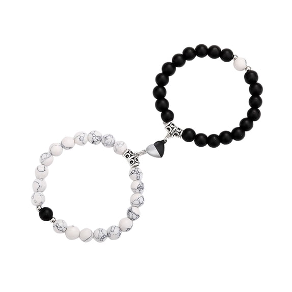 Skpblutn Bracelets for Women Couples Magnetic Distance Couple His Her Lover Jewelry Bracelet Gifts Valentine's Day Gift for Girlfriend Boyfriend Wife Husband