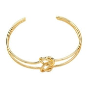 Skpblutn Bracelets for Women Girls Handicrafted Double Ring Buckle Simple Personalized Design Open Bracelet Gifts Valentine's Day Gift for Girlfriend Boyfriend Wife Husband