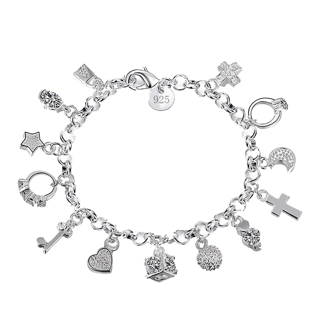 Skpblutn Bracelets for Women Girls 13 Charm Pendant Beautiful Lady's