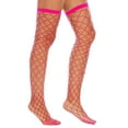 thumbnail image 1 of Skpblutn Casual Fashionable Nylon Stocking Shiny Rhinestone Hot Drilling Fun Hollow Large Mesh Stockings Knee Length Drill Stockings Hot Pink One Size, 1 of 8