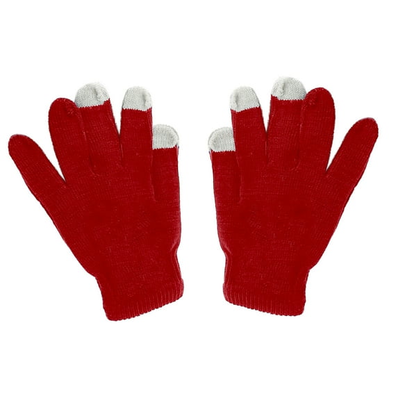 Skpblutn Children'S Glove Non Slip Stretch Wool Show Finger Solid Color Cycling Knitted Gloves Wine One Size