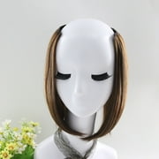 Skpblutn Clip in Human Hair Extensions 1Pc 2 in Straight Pretty Woman Girl Wig Black