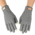 thumbnail image 1 of Skpblutn Glove Autumn And Knit And Fleece Thickened Riding Winter Warm Gloves Grey One Size, 1 of 3