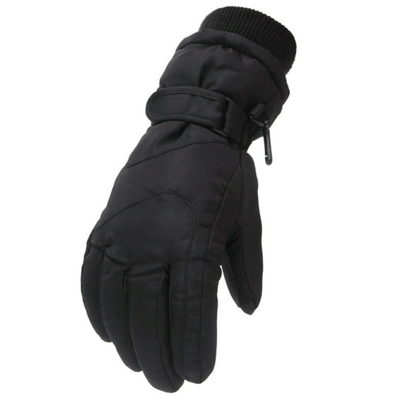 Skpblutn Glove For Kids Boys Girls Snow Windproof Mittens Outdoor Sports Skiing Winter Gloves Black One Size