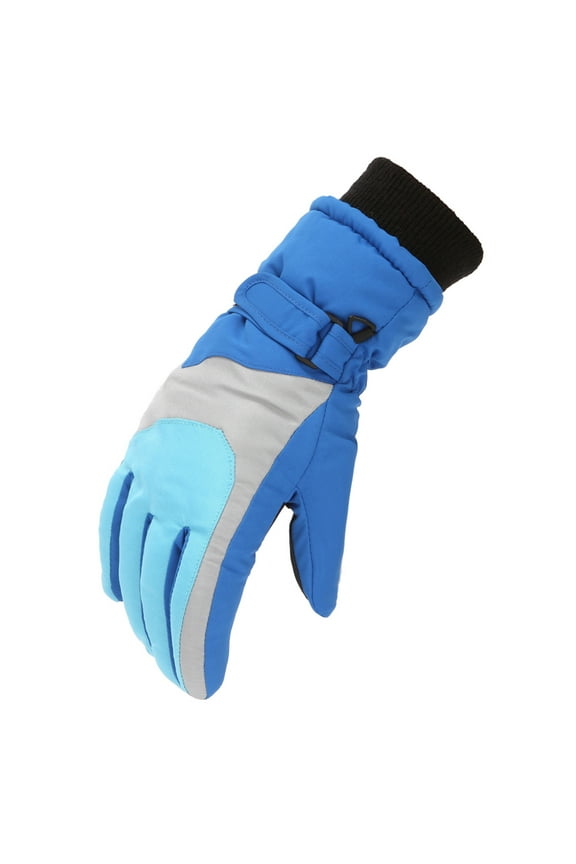 Glove For Kids Boys Girls Snow Windproof Mittens Outdoor Sports Skiing Winter Gloves Blue One Size