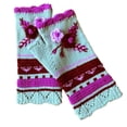 thumbnail image 1 of Skpblutn Glove Hand Hook Small Flower Handmade Woolen Warm Gloves Purple One Size, 1 of 2