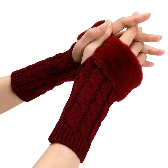 Skpblutn Glove Thermal For Windproof Elastic Texting Black Lined Thermal Outdoor Warm Gloves Red One Size