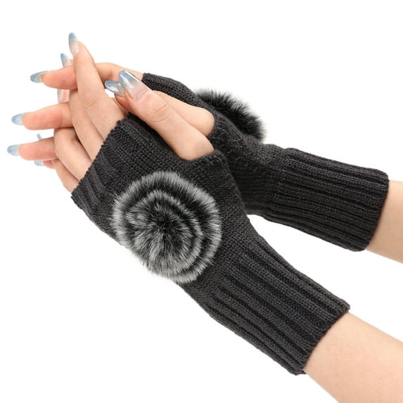 Skpblutn Glove Windproof Elastic Texting Black Lined Thermal Outdoor For Warm Gloves Dark Gray One Size