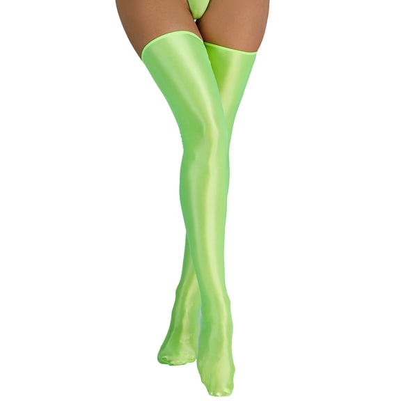 Skpblutn High Waist Tights Stockings For Women Shiny Silk Slippery High Elastic Shiny Thigh Leather Socks Adult Socks Comfortable Pantyhose Warm Pants Green