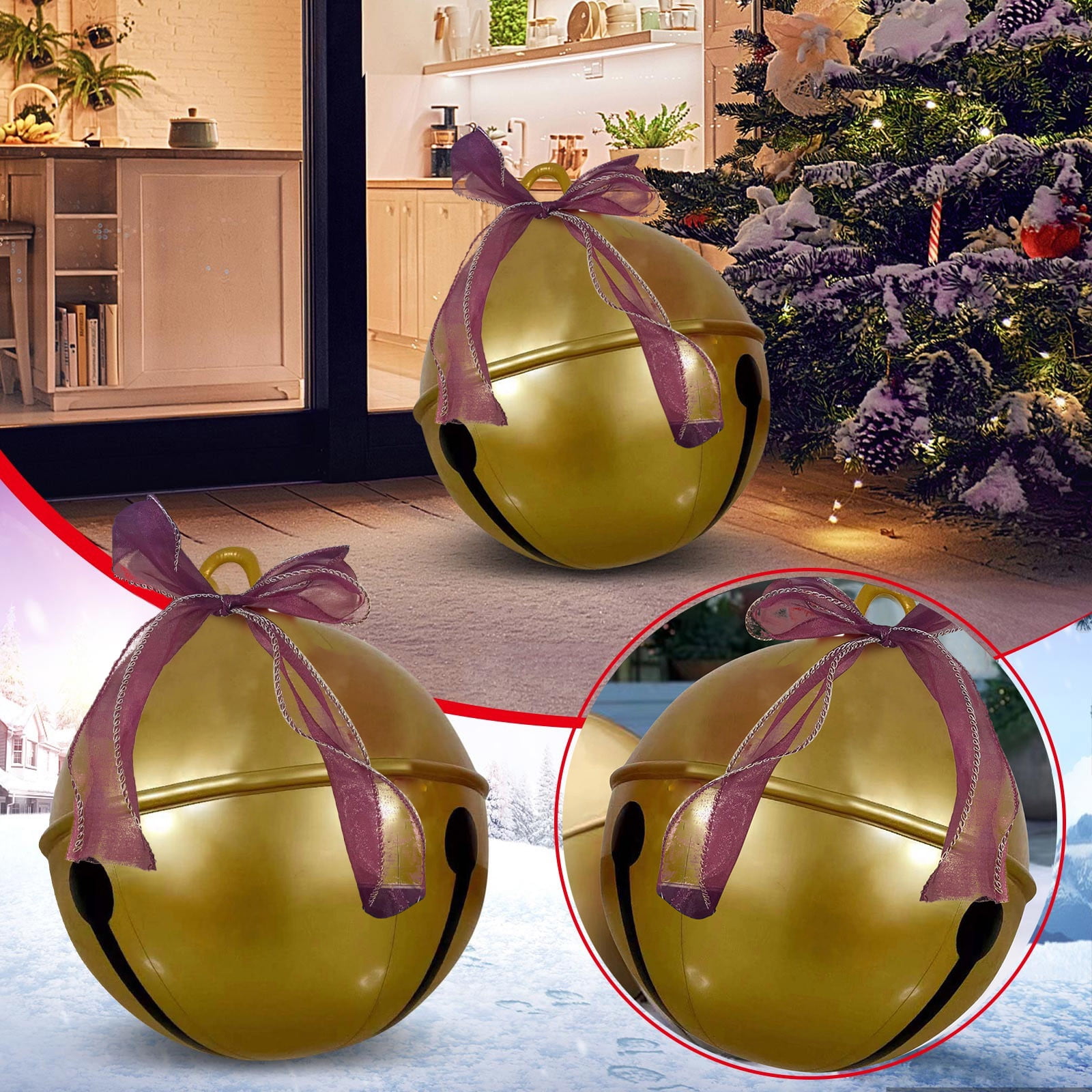 Skpblutn Home Decoration 24 Inch Giant Christmas Pvc Inflatable Ball