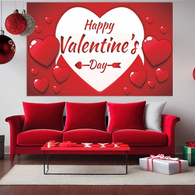 Skpblutn Home Decoration Valentine'S Day Banner Happy Valentine'S Day ...