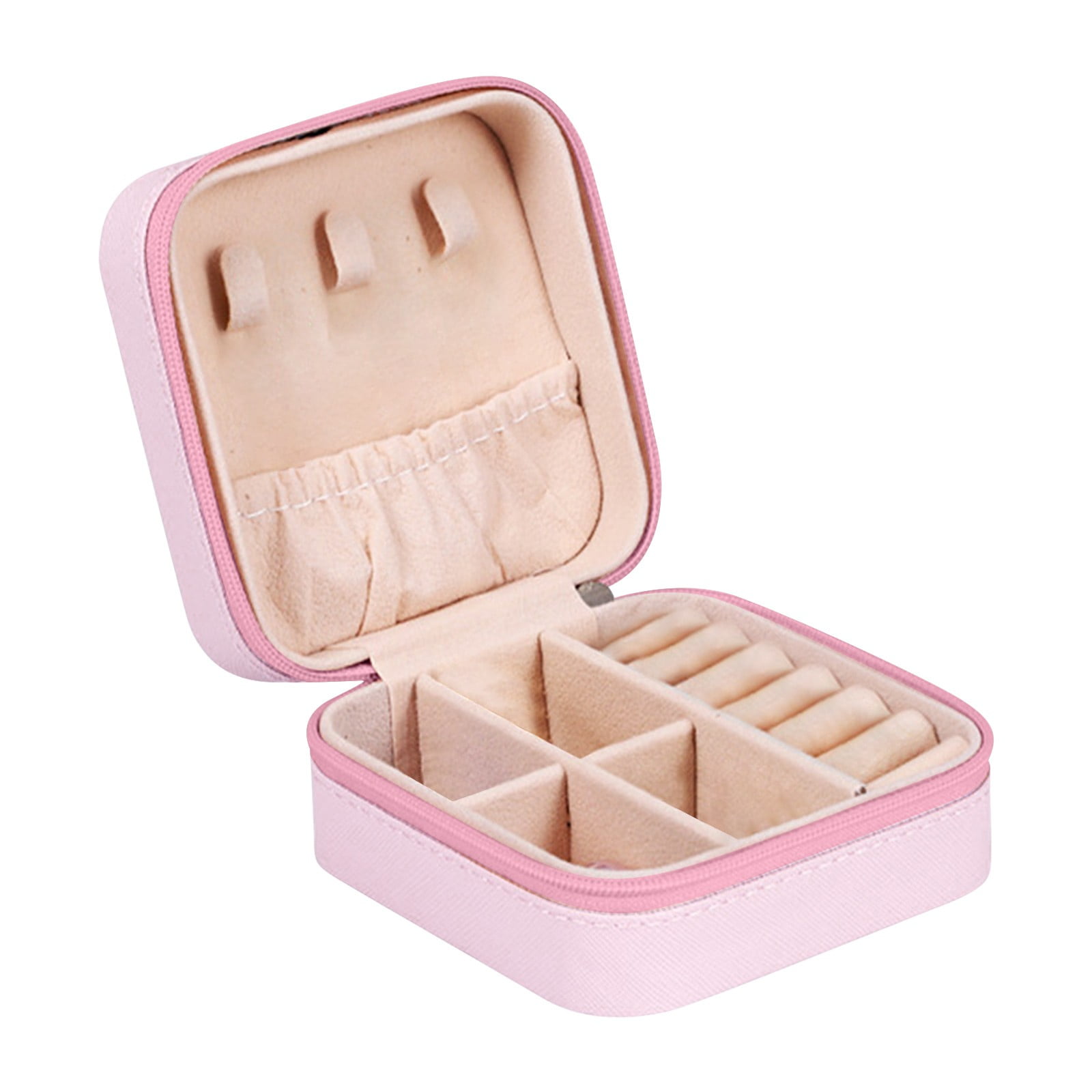 Skpblutn Jewelry Box Mini Travel Case PU Leather Travel Organizer Small Portable Portable