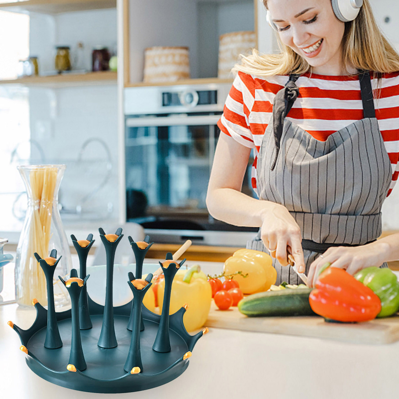 Skpblutn Kitchen Product Cup Holder Drainage Home Creative Storage Cup