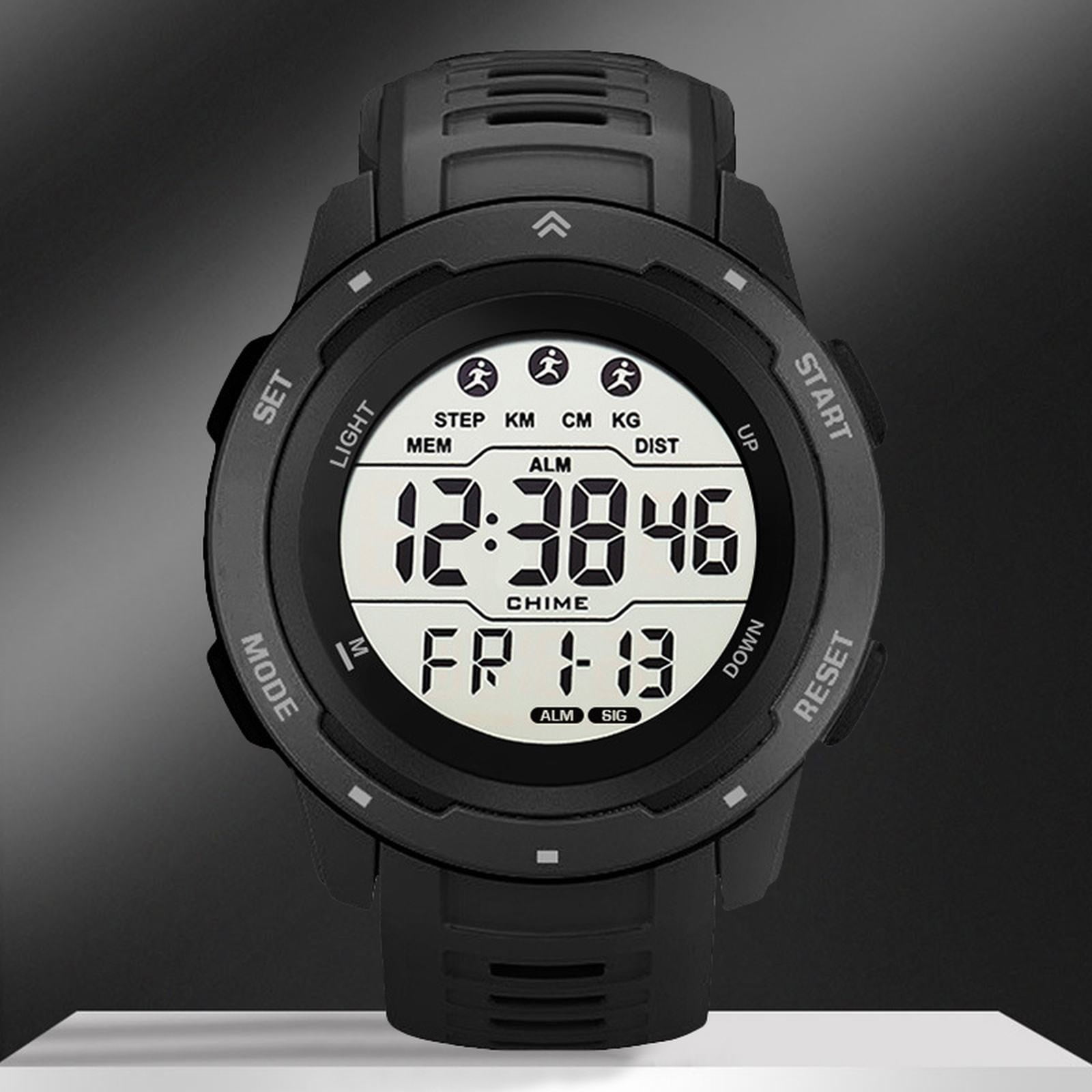 Skpblutn Mens Watch for Sports Mens Digital Sport Wide Screen Easy Read Display Style With PU