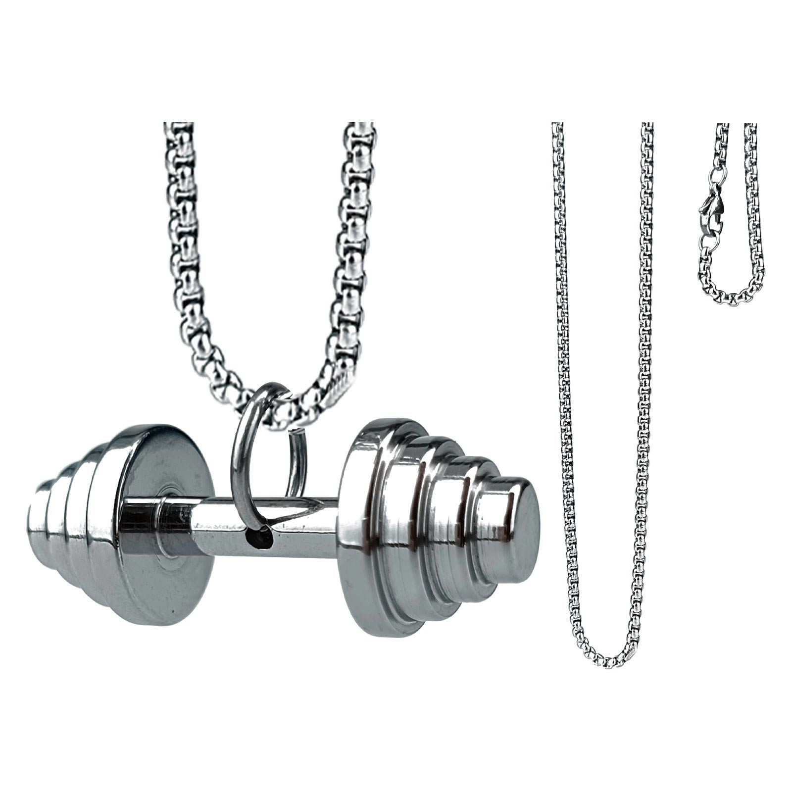Skpblutn Necklaces Pendants for Women Girls Dumbbell Titanium Stainless Steel Fitness Gym Weight