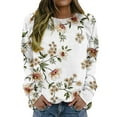 thumbnail image 1 of Skpblutn Plus Size Oversized Sweatshirt for Women Tops Crewneck Pullover Floral Print Blouses Winter Fall Long Sleeve Round Neckline Casual Sweatshirts, 1 of 6
