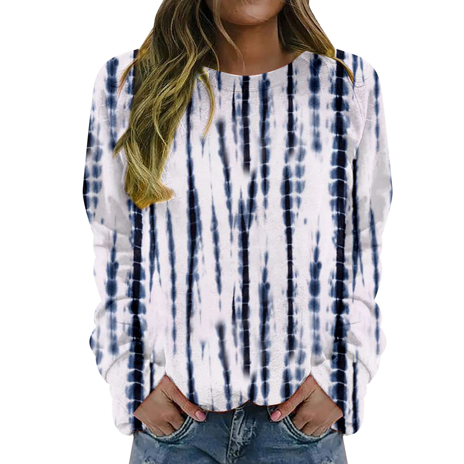 Plus Round Neck Multicolored Oversized Sweater