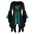 thumbnail image 1 of Skpblutn Plus Size Tops Tunic Sleeve Lace Gothic Blouse Women Tee Sequined Long Up Casual Green Xxxxxl, 1 of 6