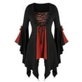 thumbnail image 1 of Skpblutn Plus Size Tops Tunic Sleeve Lace Gothic Blouse Women Tee Sequined Long Up Casual Red Xxxxl, 1 of 5