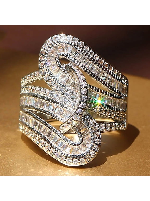Rings for Women Couple Princess Set Engagement Wedding Ring Gifts Valentine's Day Gift for Girlfriend Boyfriend Wife Husband