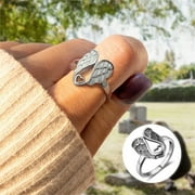 Skpblutn Rings for Women Girls Angels Sterling Silver Vintage Angel Heart Inspirational Memorial Jewelry Ring Gifts Valentine's Day Gift for Girlfriend Boyfriend Wife Husband