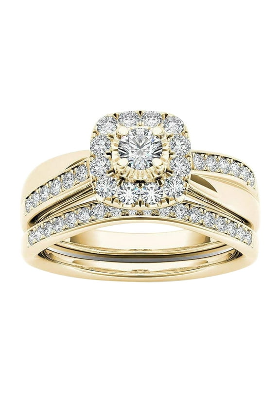 Rings for Women Couple Gold-plated Inlaid Zircon Classic Jewelry Ring Gifts Valentine's Day Gift for Girlfriend Boyfriend Wife Husband