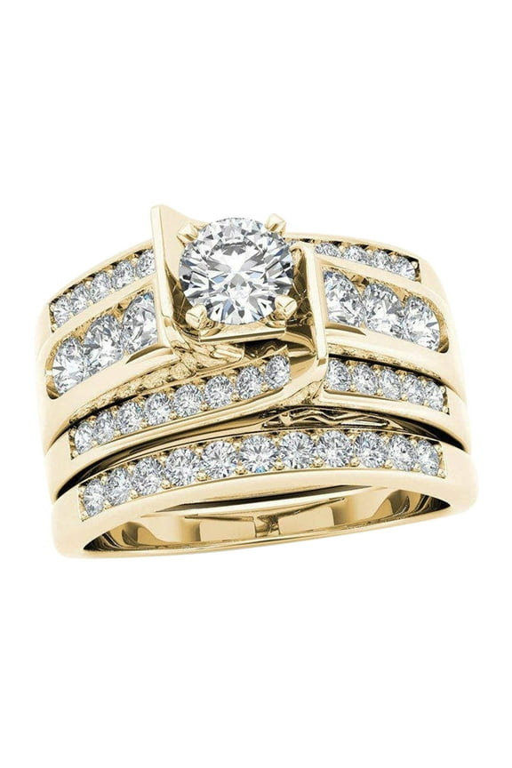 Rings for Women Couple Gold-plated Inlaid Zircon Classic Jewelry Ring Gifts Valentine's Day Gift for Girlfriend Boyfriend Wife Husband