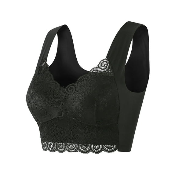 Skpblutn Sports Bras for Women Lace Plus Size Lette Crop Top Female Large Top Female Push Up Siere Laced Underwear Everyday Bras Black Xxxl