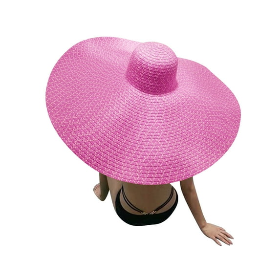 Skpblutn Sun Hat Fashion Large Sunbeach Anti-Uv Sun Protection Hat Caps Hot Pink