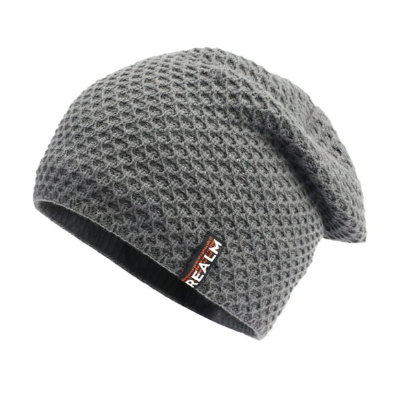 Skpblutn Sun Hat Knit Beanie Warm Thick Linedmens Winter Skull Unisex Beanie Caps Grey