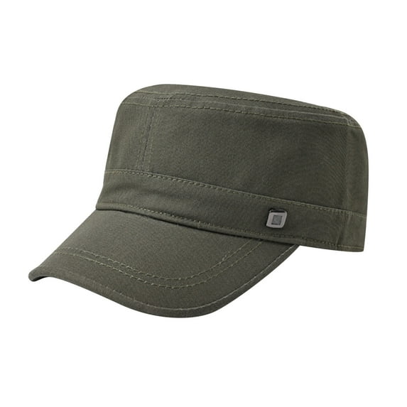 Skpblutn Sun Hat Mens Fashion Casual Cotton Flat Top Sunshade Washinghikinghat Caps Army Green