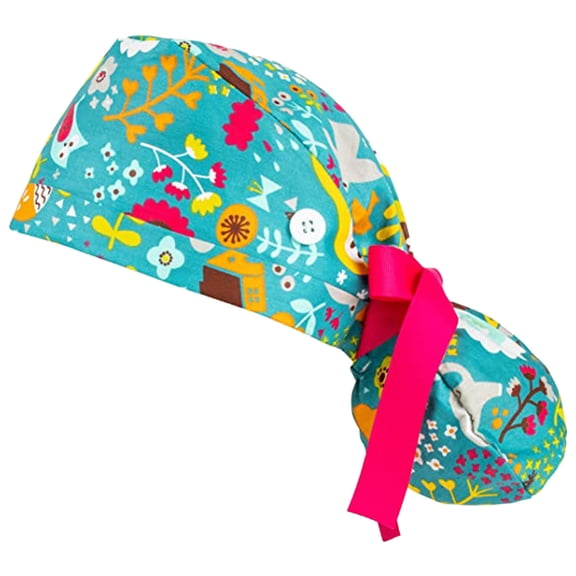 Skpblutn Sun Hat Scrub With Buttons Bouffantwith Sweatband for Womens And Mens Caps C