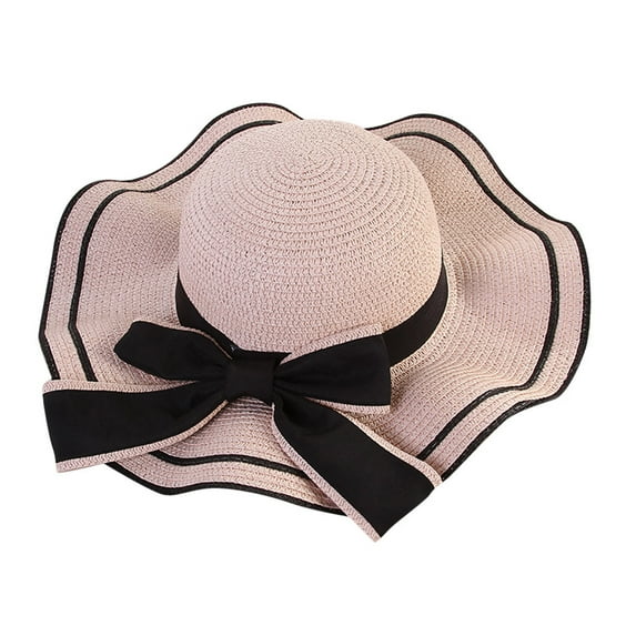 Skpblutn Sun Hat Women Beach Strawjazz Sunshade Panama Trilby Fedoragangster Caps Pink