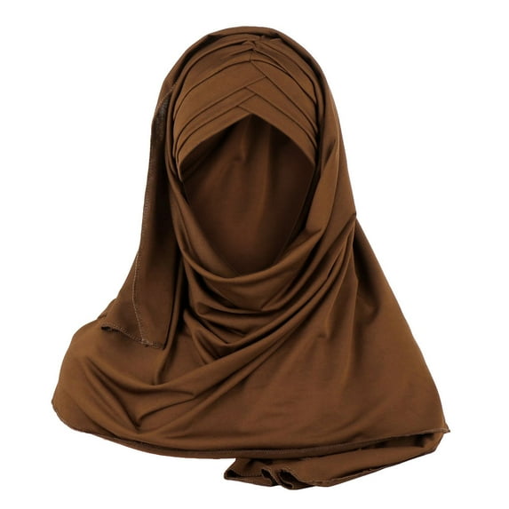 Skpblutn Sun Hat Women Indiamuslim Ruffle Cancer Chemo Beanie Turban Wrap Scarf Shawl Caps Coffee