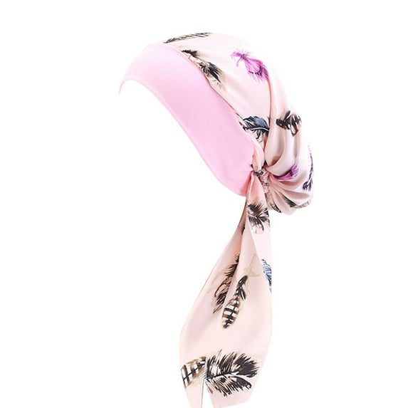 Skpblutn Sun Hat Women'S Casual Loose Print Chemo Beanie Cancer Headwear Turban Caps Pink