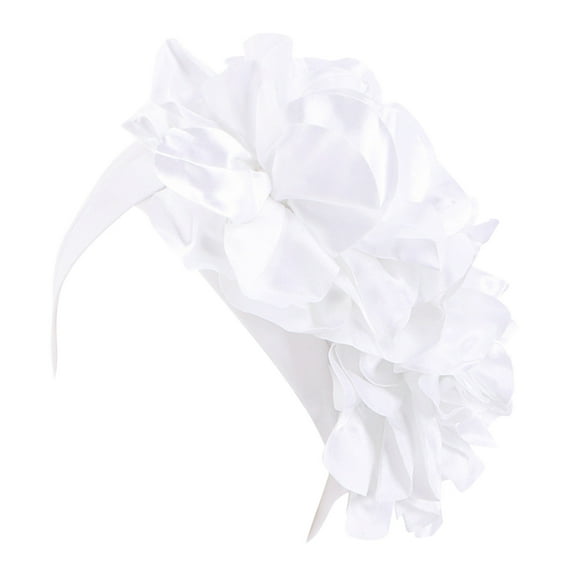 Skpblutn Sun Hat Womens Casual Big Flowers Solid Headcap Headwear Turban Slouchy Headwear Caps White
