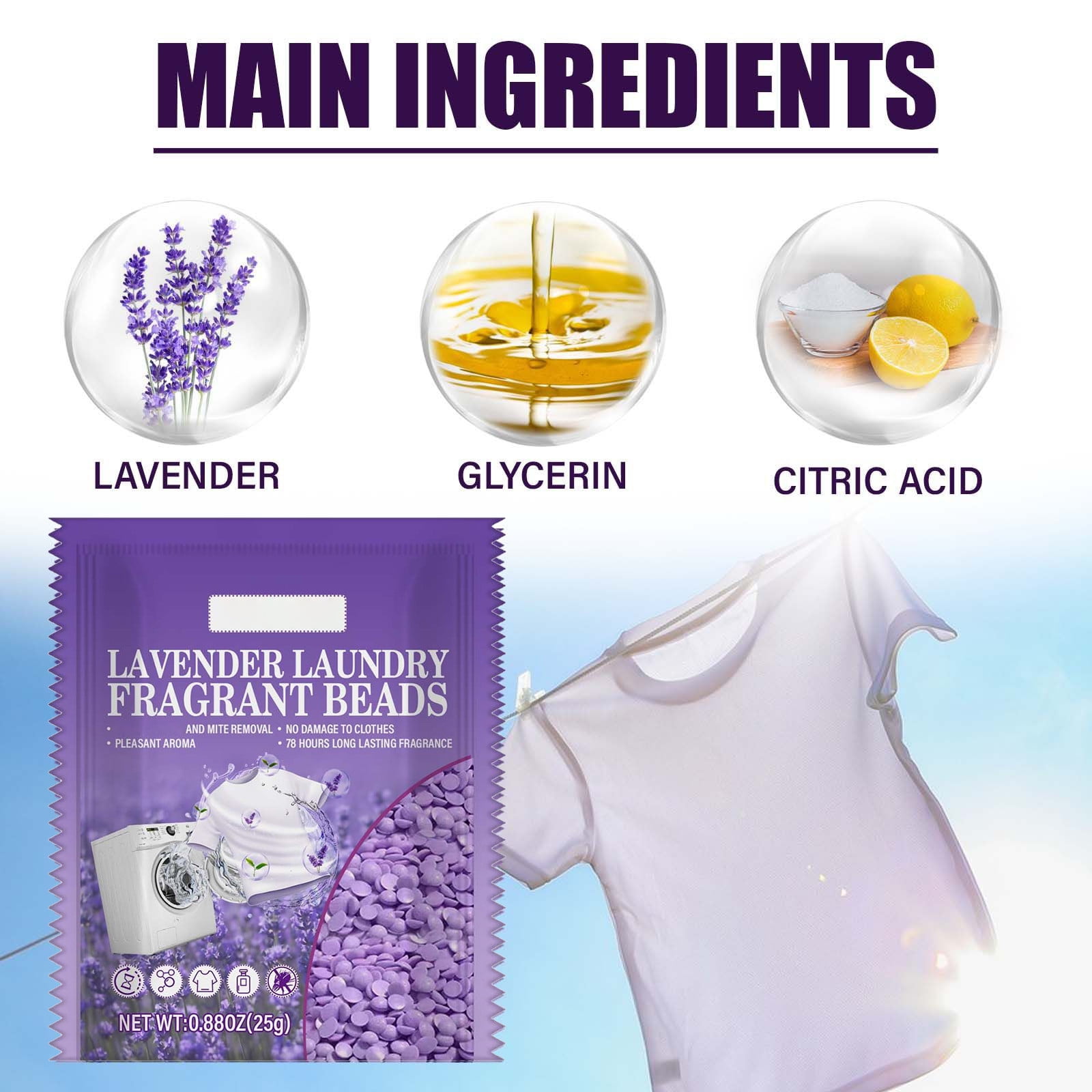 Skpblutn Tool Series Lavender Laundry Fragrance Retaining Beads Acarid