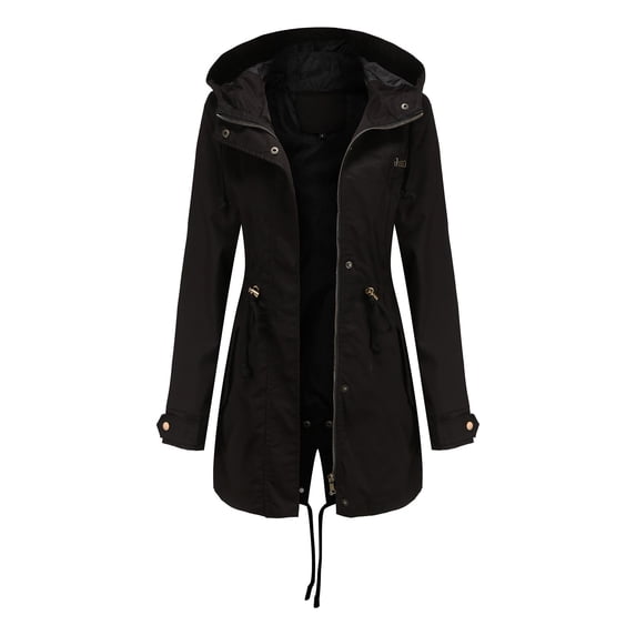 Skpblutn Women'S Jacket Coats Lightactive Outdoor Trench Windbreaker With Hood Lightweight Plus Size For Girls Black Xxl